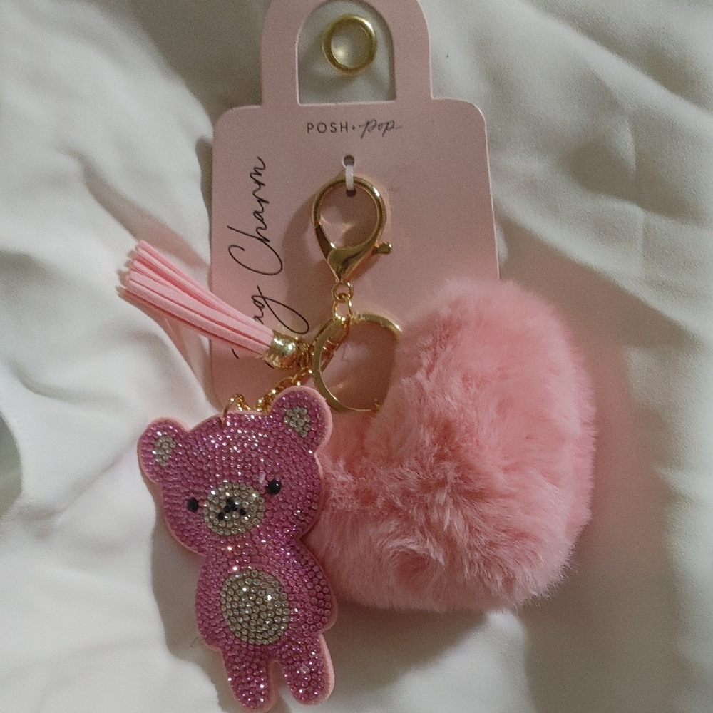 Pink Teddy Bear Bag Charm